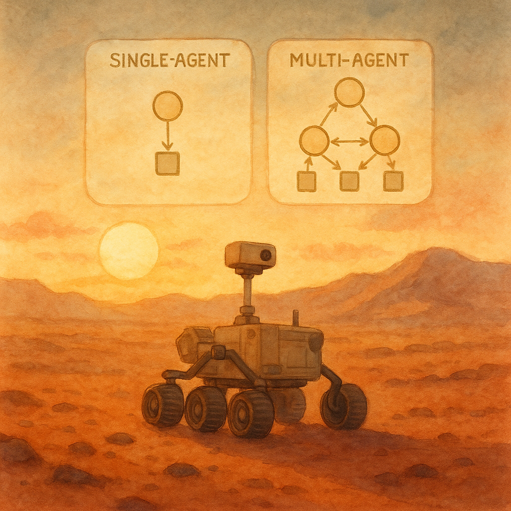 Stop Orchestrating: A Mars-Rover Benchmark Where One Agent Beats Many